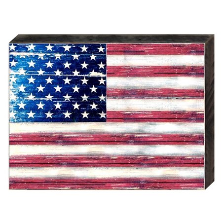 DESIGNOCRACY American Flag Art on Board Wall Decor 9891118